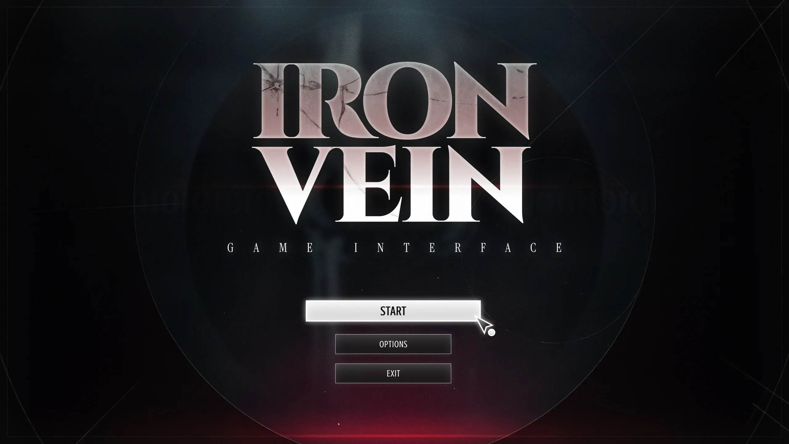 Iron Vein mock title screen.