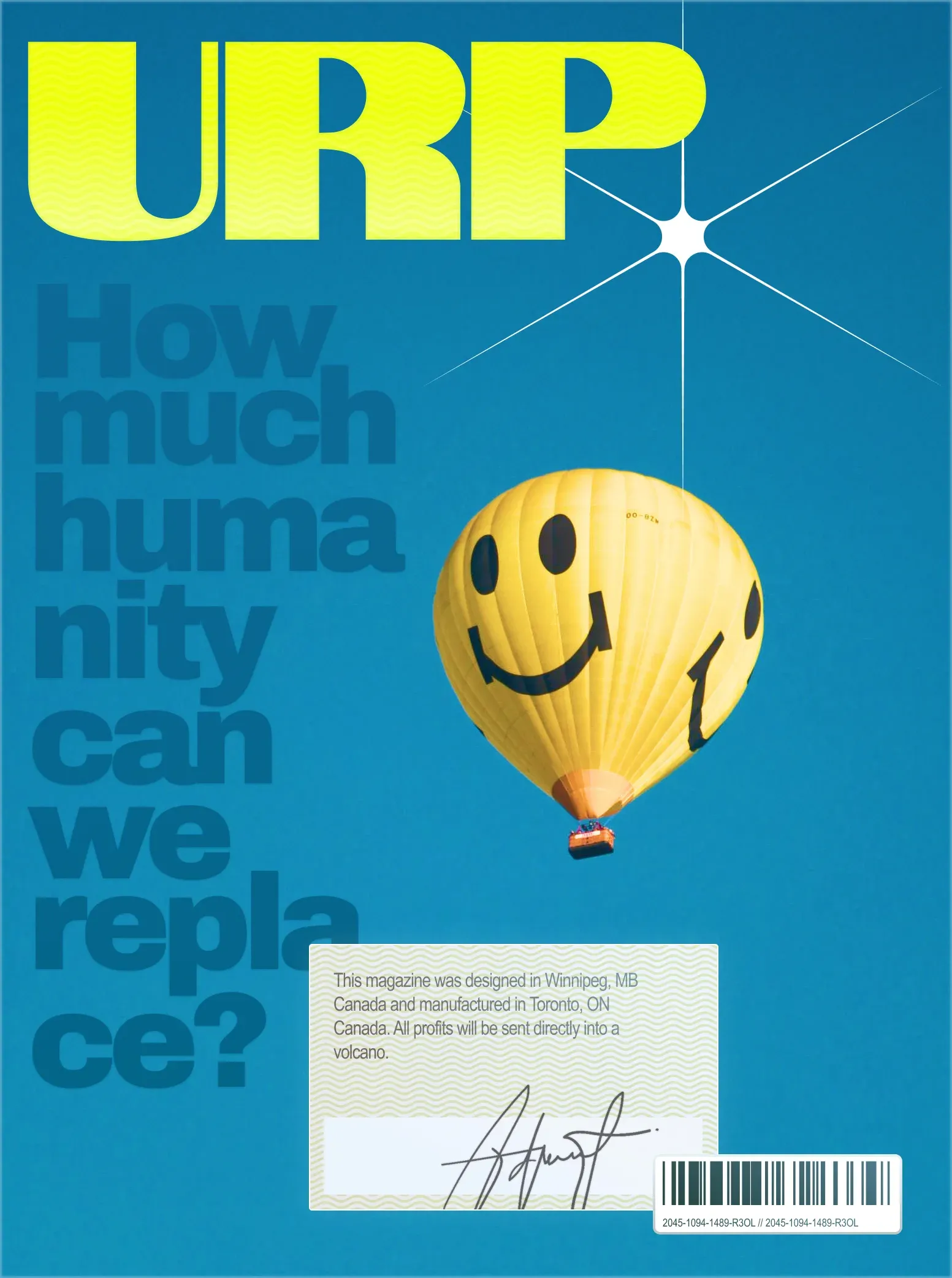 A mock magazine cover titled: URP
